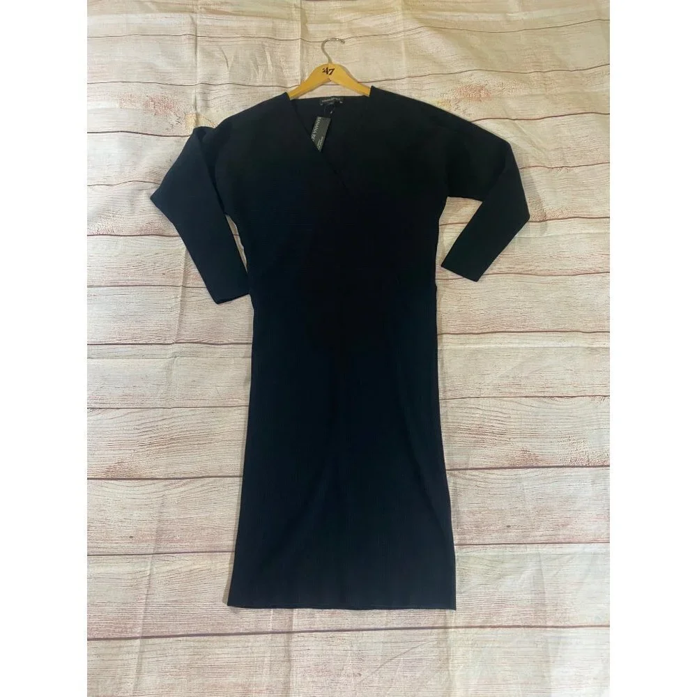 NWT Banana Republic Women's Long Sleeve Thick V Neck Dress - Medium - Picture 6 of 13